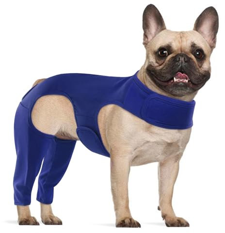 Hjyokuso Hundebody Nach Op Mit Bein, Wundschutzanzüge, Hinterbeinschutz, Anti-Wundlecken Body, E-Kragen Alternative, Hundeschenkel Schutz Bodysuit