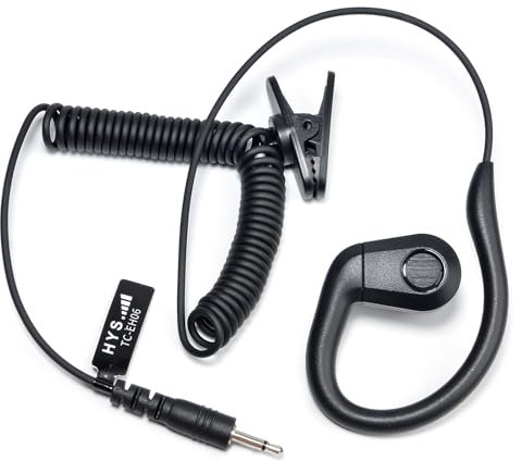 HYS Tactical Law Enforcement Radio Earpiece, Listen/Receiving ONLY, Over Ear Ear-Hook Headset for Remote/Shoulder Speaker Microphones with 2.5mm Earpiece Jack