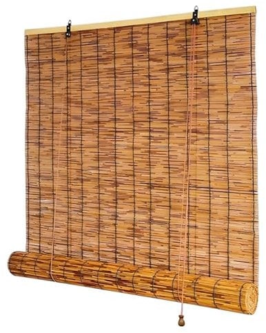 Tende A Rullo Per Esterno Naturale Tenda A Lamella Tenda Di Bambù 60x240 120x200 130x175 150x200cm Tapparelle A Rullo Romane Per Finestre Porte E Balconi Anti-UV Tapparella Avvolgibile Bamboo
