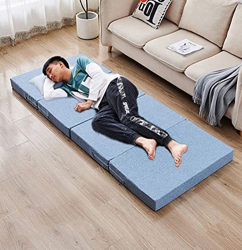 Matratze Vierfach dicke Matratze Gästematratze mit abnehmbarem Bezug weicher Schwamm Einzelmatratze Schlafsofa Matratze mit Tragetasche
