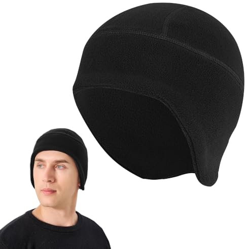 HEKOBAG Bonnet Vélo Sous Casque Polaire Hiver Avec Cache-Oreille Pour Homme, Cyclisme, Course, Running, Sport, Moto