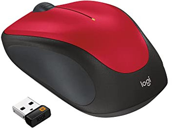 Logitech M235 Souris sans fil 2,4 GHz avec récepteur USB unifiant, suivi optique 1000 DPI, batterie de 12 mois, compatible avec PC, Mac, ordinateur portable, Chromebook – Rouge (renouvelée)