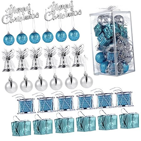 ORFOFE 1 Christbaumschmuck Weihnachtsschmuck 2020 Weihnachtsfeier Liefert Weihnachtsfeiertage Weihnachtskugel Hausdekorationen Für Zu Hause Weihnachtsfeier Gefallen Plastik Blue