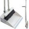 FKKFSS Long Handle Dustpan and Brush, Windproof Vertical Extension Pole, Swivelling Broom Set (white)
