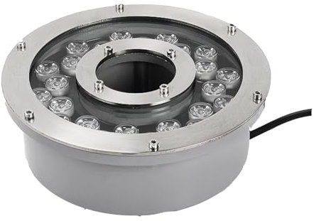 LGJEGD Springbrunnen Lichter Led Unterwasser, Wasserspiele | Edelstahl Top | IP68 Rated | 12 V 18 W | 2m Netzkabel enthalten (RGB)