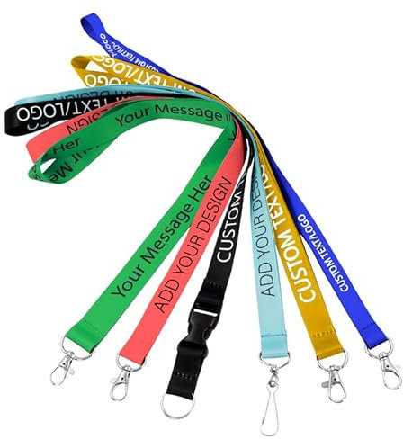 Q&K 30 Pcs Lanières Personnalisées, Cordons Personnalisés Avec Texte/Logo, Sangles de Cou Personnalisées Pour étudiants et Travailleurs, Lanières Pour événements, Badges, Porte-Clés, Enseignants