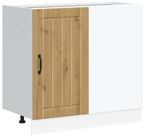vidaXL Küchenunterschrank Lucca Artisan-Eiche Holzwerkstoff, Küchenunterschrank, Schrank Küche, Lagerschrank, Unterschrank für Küche, Küchenzeile