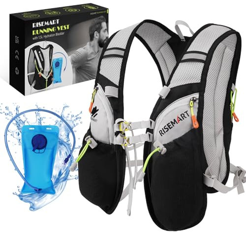 RISEMART Running Vest for Women and Men, Running Hydration Backpack with 2L Hydration Bladder for Marathon, Trail, Cycling, Hiking, Climbing