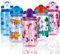 SUPPRUI Kids Water Bottles with Straw & Handle,600ml Toddler Drinks Bottle for School,Leakproof Children's Bottle BPA free Sport Bottles for Girls Boys (Purple-Unicorn)