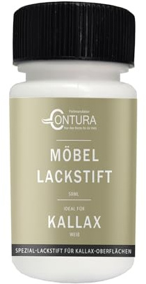 Contura 50ml. Möbel Lackstift passend für KALLAX Weiß Reparaturstift Lackfarbe Seidenmatt