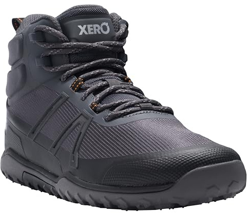 Xero Shoes Herren Scrambler Trail Mid Barfuß-Wanderstiefel, Asphalt/Schwarz, Größe 43