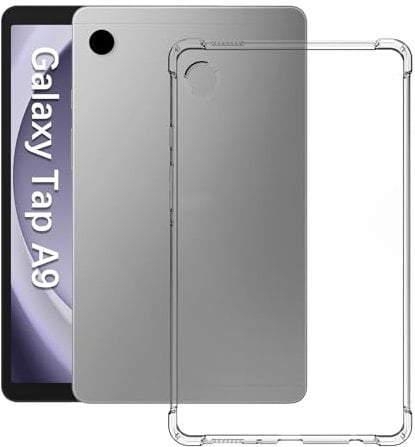 Clear Case for Sam-sung Galaxy Tab A9 8.7 Inch 2023 (SM-X110/X115/X117), Anti-Yellowing Transparent TPU Cover Shockproof Slim Protective Tablet Cover with Reinforced Corners