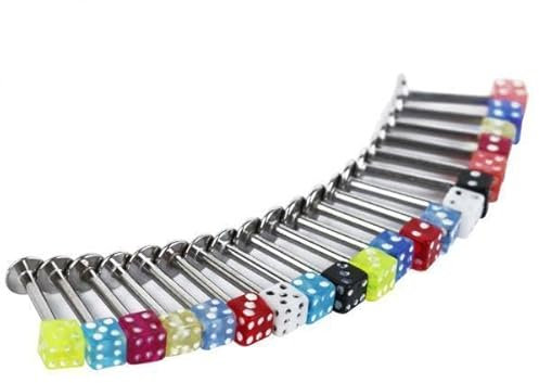 Nishiyuenyi 4x20 Stücke Verschiedene Würfel Lip Studs Kinn Zunge Ringe Labret Körper Piercing Schmuck