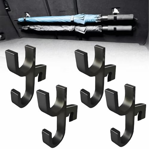 XUDUOO 4 Stück Auto Regenschirm Halter, Regenschirmhalter Auto Kofferraum, Auto Regenschirmhaken, Auto Organizer Hangers und Multifunktionaler Aufbewahrung Zubehör für LKW, SUVs & PKW