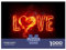 Love,neon Heart Jigsaw Puzzles Waterproof 1000 Piece Puzzle for Adults Gifts Fun Challenging Puzzle Games​