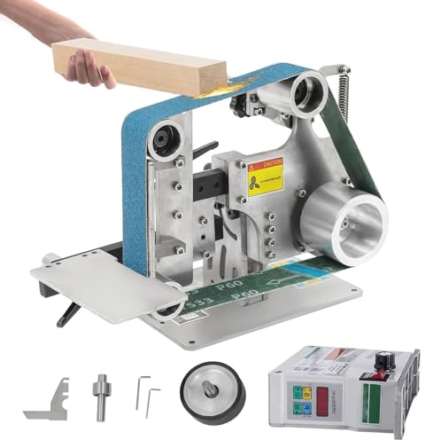 Bandschleifmaschine mit Variabler Geschwindigkeit, digitaler Bandschleifer/Polierer, vertikal und horizontal einsetzbar, bürstenlose Bandschleifmaschine, maximale Lineargeschwindigkeit von 24 m/s