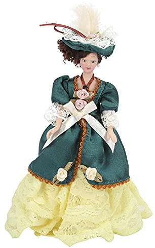 1/12 Puppenhaus viktorianische Dame Frauen Miniatur Porzellan Puppen Puppenhaus Dekoration Geschenk für Frauen & Männer, Sammlerstück Ornament für Büro Zuhause Wohnzimmer