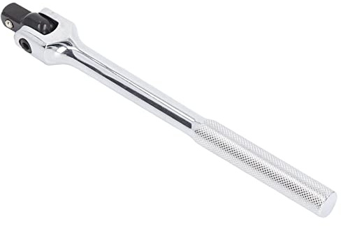YWBL-WH Breaker Bar, Chrome Vanadium Steel 1 2in Drive Socket Wrench, 10in Length with 180 Degree Rotating Head, Heavy Duty Tool for Auto Repair Mechanics and Garage Use
