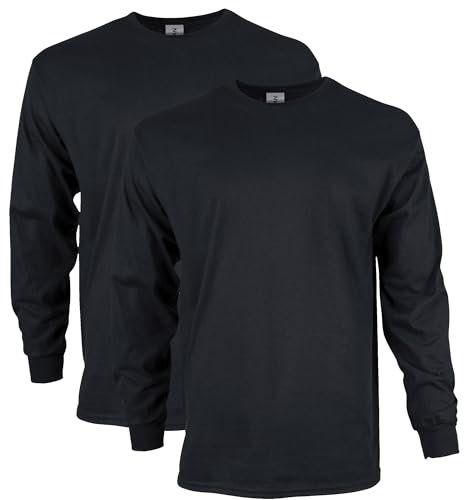 Gildan Men's Cotton T-Shirt G2400, Black (2-Pack), 3XL (Pack of 2)