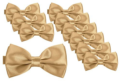 BomGuard Herren Fliege 10 er Set Pack,10 Stück,chamapgner leicht-gold