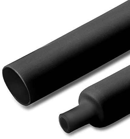 1 inch (25mm) 3:1 Dual Wall Adhesive Heat Shrink Tubing, Large Diameter Glue Lined Marine Cable Sleeve Tube, Premium Wire Wrap Protector for DIY by MILAPEAK (4 Feet, Black)