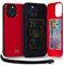 TORU CX PRO for iPhone 12 Pro/iPhone 12 Case Wallet | Protective Shockproof Heavy Duty Cover with Hidden Card Holder & Card Slot | Mirror & Wrist Strap Included - Red