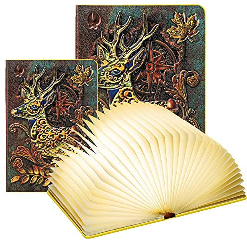 DEVASO Lampada Libro Led Pieghevole in 3 Colori Lampada Libro Decorazioni Casa, Camera e Ufficio | Idea Regalo Originale per Compleanno e Natale, Donna e Uomo (21 * 15 * 2.3cm)