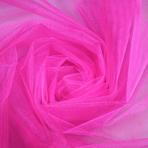Colorful Home Decor Modestoff universal Stoff 500cm x 48cm Organza Dekostoff Transparent - Hauch Zart - für Hochzeit Party Dekoration_Colorful (Rosenrot)