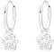 Laimons Kinder Mädchen-Ohrringe Creole Ohrhänger Hundepfote 7 mm Glanz mit Glitzer aus Sterling Silber 925 (Weiß)