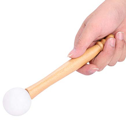 Mazo de Cuenco para Cantar, Baquetas Cuencos Tibetanos, Mazo de Gamuza para Cuenco de Cristal, Palo de mazo de Madera Anillos de Goma para Tocar Cuenco de Cristal para Tocar Cuencos para Cantar