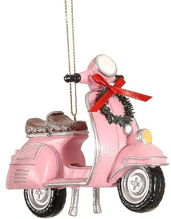 VARZI CARTOLERIA DAL 1956 Auswahl Varzi Briefpapier Seit 1956 Christbaumschmuck Vespa Rosa Mit Girlande Und Roter Schleife