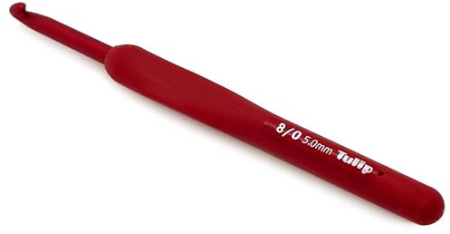 Frida's Wollhaus Tulip Etimo Red Häkelnadel mit Komfortgriff glatte Hakenspitze griffig 15 Größen (5,0 mm)