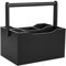 woodluv Cutlery Caddy Utensil Holder, 4 Compartments for Cutlery Storage Condiments Organiser, Black