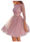 Robe à paillettes pour femme - Grandes tailles - Robe de cocktail en tulle à paillettes - Robe en tulle pour femme - Rose pailleté - Robe de soirée - Ligne A - Robe swing - Longueur genou - Robe de