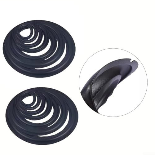 Kit de reparación de borde de espuma de goma duradera para altavoces 456810 pulgadas antienvejecimiento, negro, 2 piezas (8 pulgadas)