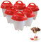 Egg Poacher, 6Pcs Non Stick Silicone Egg Boilers without Shell Silicone Egg Cup Set Egg Cups for Cooking Eggs for Making Soft or Hard Eggs Steamed Eggs Soft-Boiled Eggs
