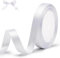 qingmeng Satinband Weiss, 22m Geschenkband Weiss Breit, 10mm Schleifenband Weiss, Geschenkband Hochzeit Stoff, Weiss Geschenk Band Geschenkbänder für Taufe Geburtstag Deko Geschenkverpackung