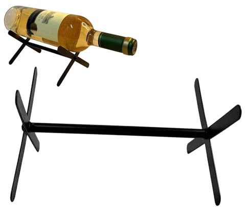 kivrimlarv Metal Wine Rack Table | Wine Rack Console Table | Metal Wine Storage Table, Single Bottle Tabletop Horizontal Wine Holder Stand, Triangular Support, Tabletop Display Rack for s