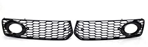 Front Kühlergrill Auto-Nebelscheinwerfer-Lampen-Grillabdeckung Waben-Hex-Kühlergrill-Grill Für A5 S-Line / S5 B8 RS5 2008-2012 Auto Front Gril(Schwarz)