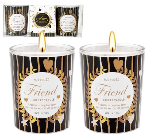 Ronoza 2 Stück Beste Freundin Geschenke, Duftkerzen Geschenk Beste Freundin, Geschenke für Greundin, Duftkerze Geschenk Freundin für Freund Freundin Kollegein Männlich mit Spruch