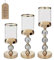 Glas-Kerzenhalter Kelch Glamour Windlicht Kristalle - Set aus 3 Stück (Golden)