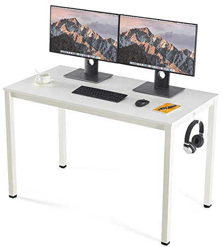Sunon Schreibtisch, Kleiner Computertisch, Bürotisch, für Arbeitszimmer, Schlafzimmer 120x60cm White