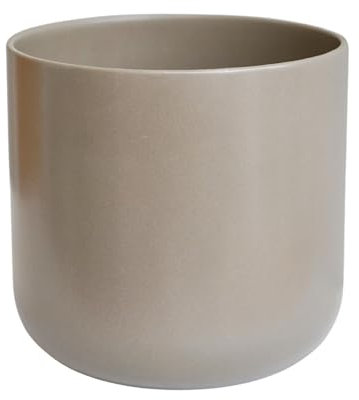 Ivyline Lisbon Greige Planter - Water Resistant - Modern & Decorative Indoor Home House Plant Foliage Flower Pot - 26 x 26cm