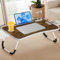 Huracan Laptop Tisch Betttablett Klappbar, Tragbares Laptoptisch für Bett, Lapdesk mit Schublade, Tassenhalter, Beleuchtet, bett tabletttisch Laptop-Schreibtisch für Sofa Boden (60*40cm, Vintagebraun)