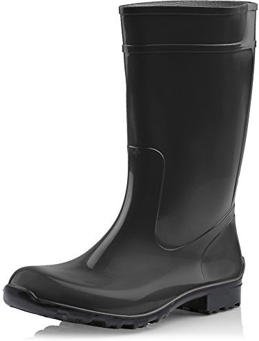 Ladeheid Stivali Pioggia Donna 100% Impermeabili Gomma Robusto e Confortevole Stivali Alti da Donna Scarpe Femminile LA-967 (Nero/Nero 38 EU)