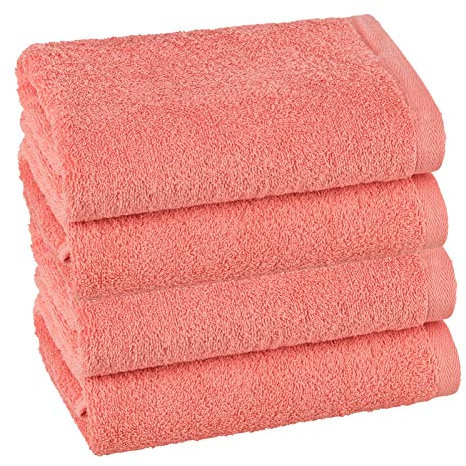 PremiumShop321 4er Set Handtuch 50x100 cm - 500g/m² ohne Bordüre-Terra