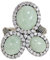 Jade of Yesteryear Design Damen-Ring Sterling-Silber 925 oxidiert vintage Jade Zirkonia RW18