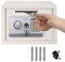 16L Digital Steel Safety Box Safe Electronic Security Coffer Safety Deposit Box 2 Manual Override Keys-Protect Money with Keypad Idea for Home Office Cash Money Passports White