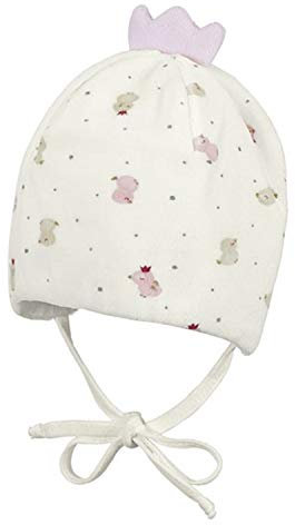 Sterntaler - Baby Mädchen Mütze zum Binden gefüttert Küken, Krone, Ecru - 4401805,Größe 41