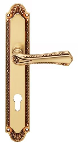 Casa Padrino Jugendstil Türklinken Französisches Gold 14,6 x H. 27,5 cm - Messing Türgriff Set im Jugendstil